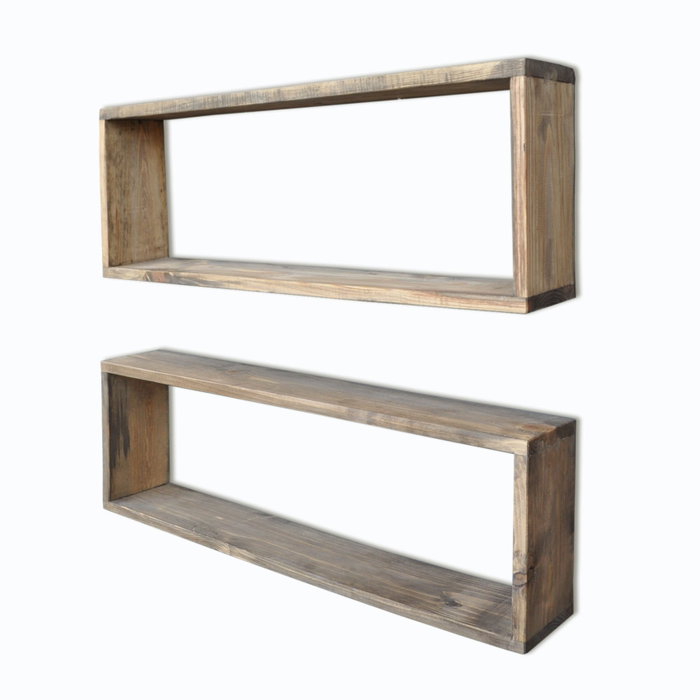 Hanah Home Aa007 Estantería de pared de madera de abeto Color Nogal Hanah Home Aa007 Estantería de pared de madera de abeto Color Nogal